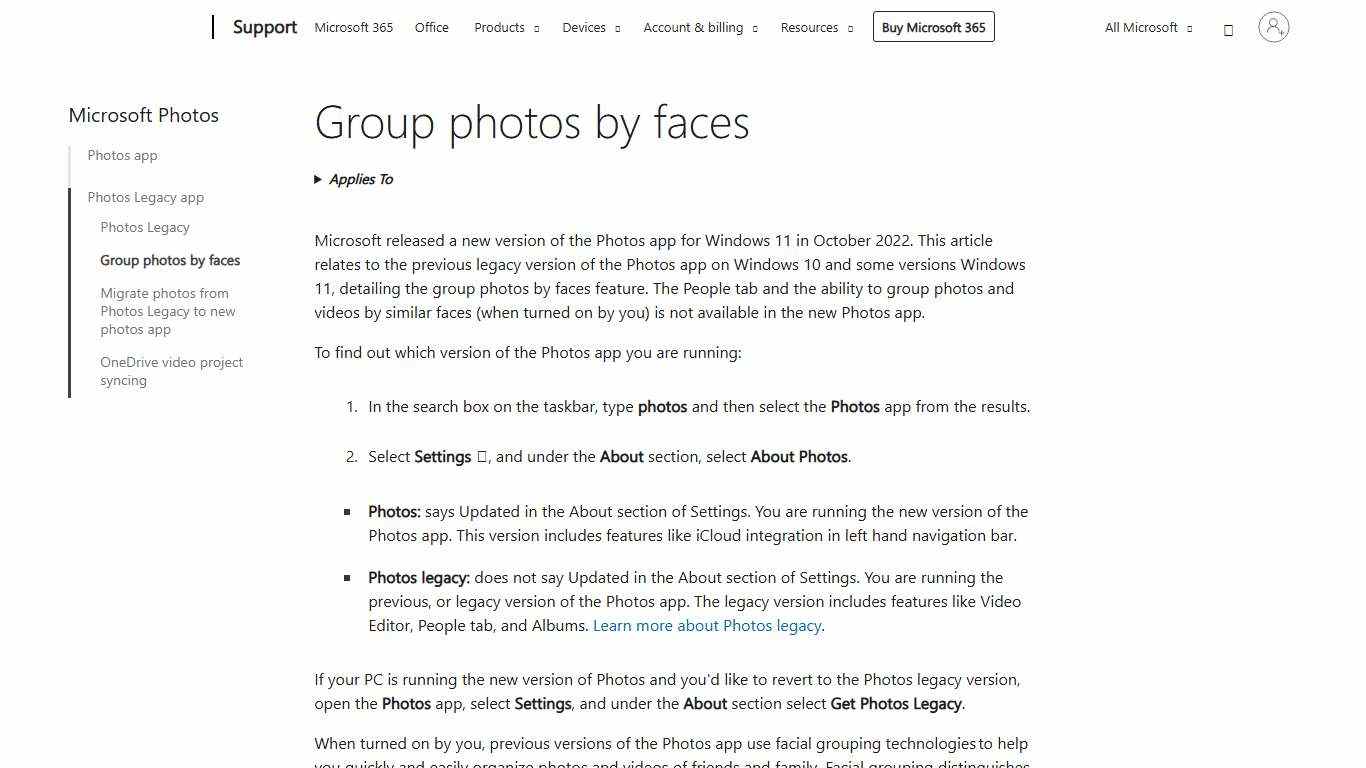 Group photos by faces - Microsoft Support